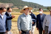 김영록 지사, 벼 수확현장서 정부 수급 안정화 의지 강조